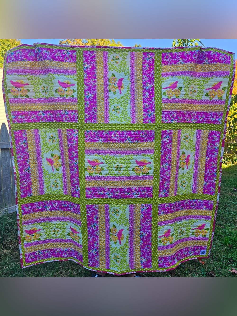 Handmade Patchwork Quilt Jennifer Paganelli & Heather Bailey Fabrics Heirloom